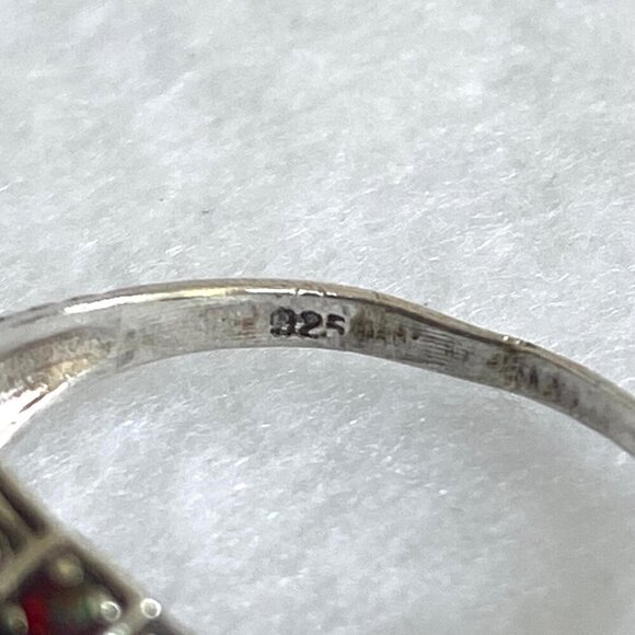 Sterling Silver 925 Dainty Round Smoky Quartz & Opal Accent Ring MISSING STONE - Picture 8 of 16